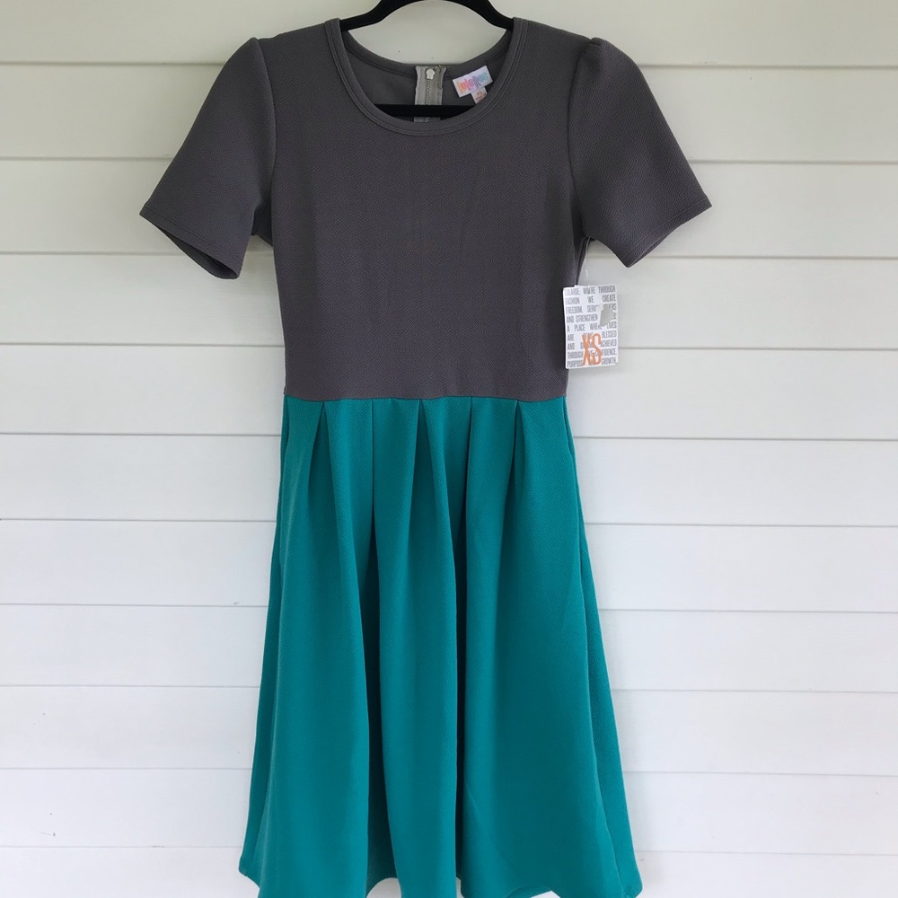 NWT Amelia Dress - Gray and Turquoise